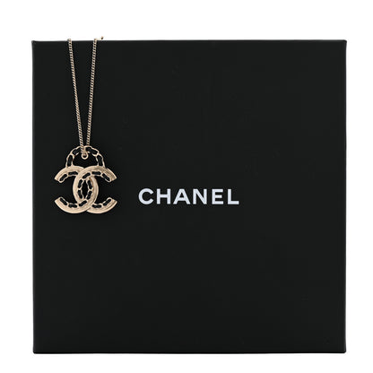 Chanel Lambskin CC Chain Necklace Gold Black 6 of 6