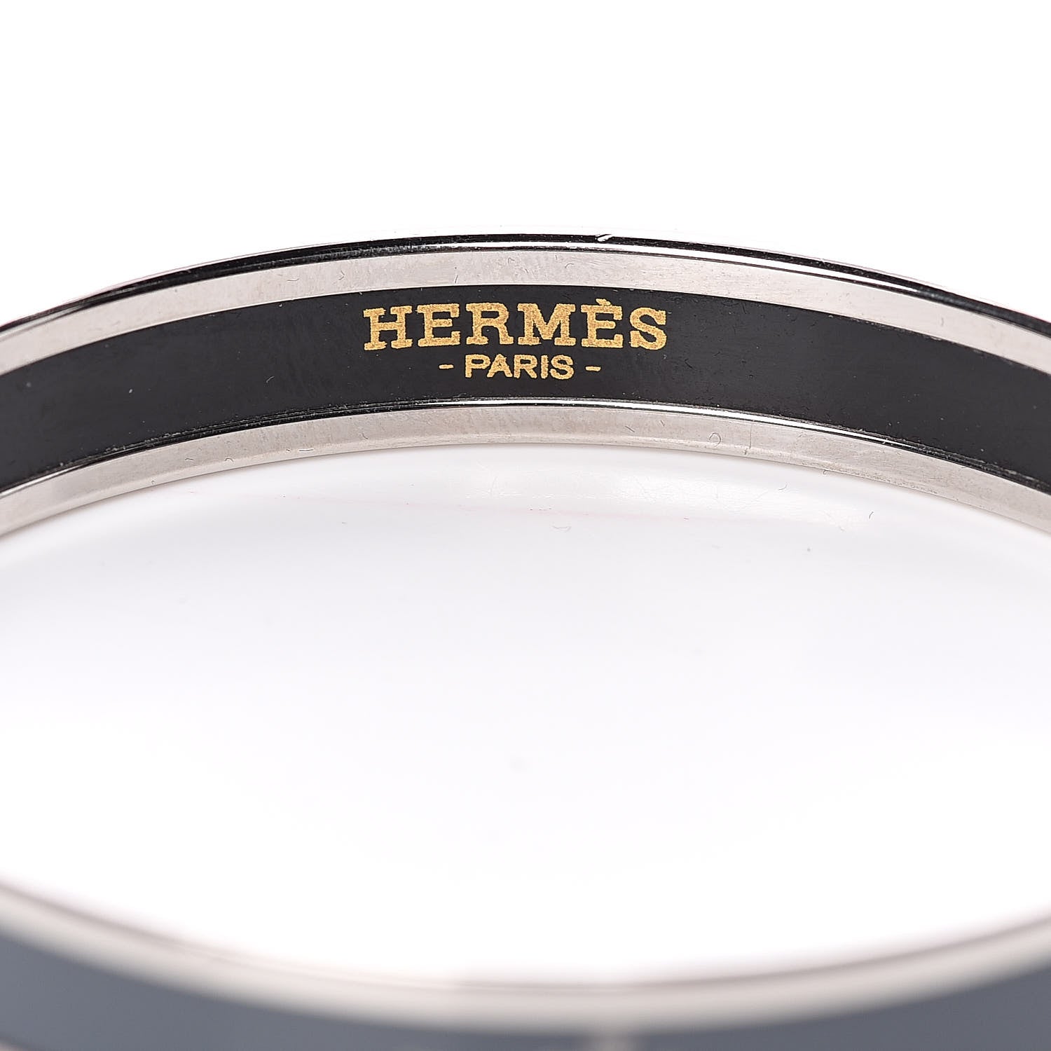 Hermes Enamel Printed Narrow Caleche Bracelet 65 Ardoise 5 of 6