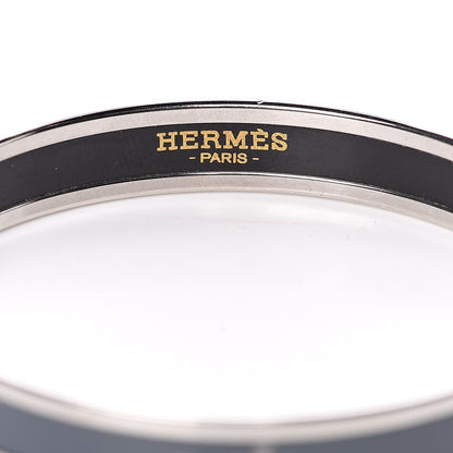 Hermes Enamel Printed Narrow Caleche Bracelet 65 Ardoise 5 of 6