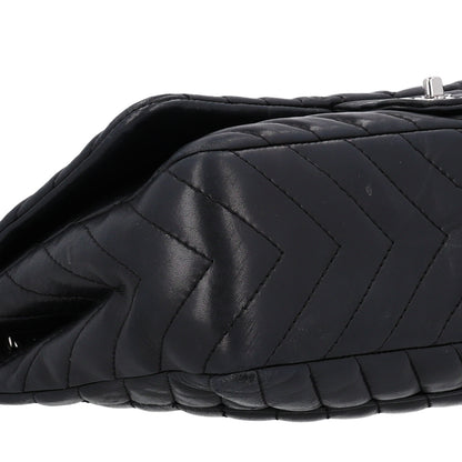 Chanel Lambskin Chevron Quilted Jumbo Single Flap Black 9 of 10