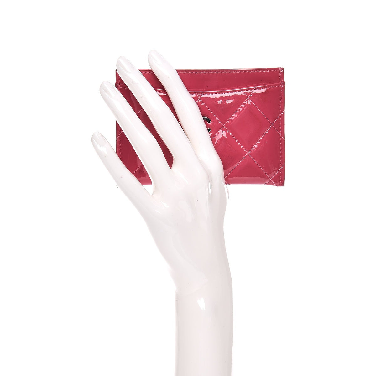 Chanel Patent Quilted Card Holder Fuchsia 2 of 14