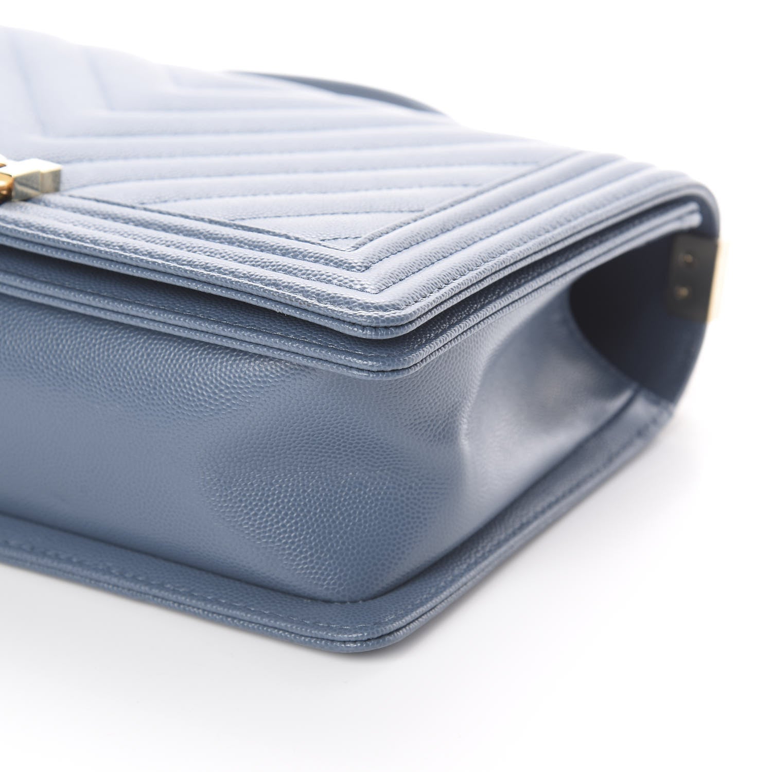 Chanel Caviar Chevron Quilted New Medium Boy Flap Blue 6 of 9