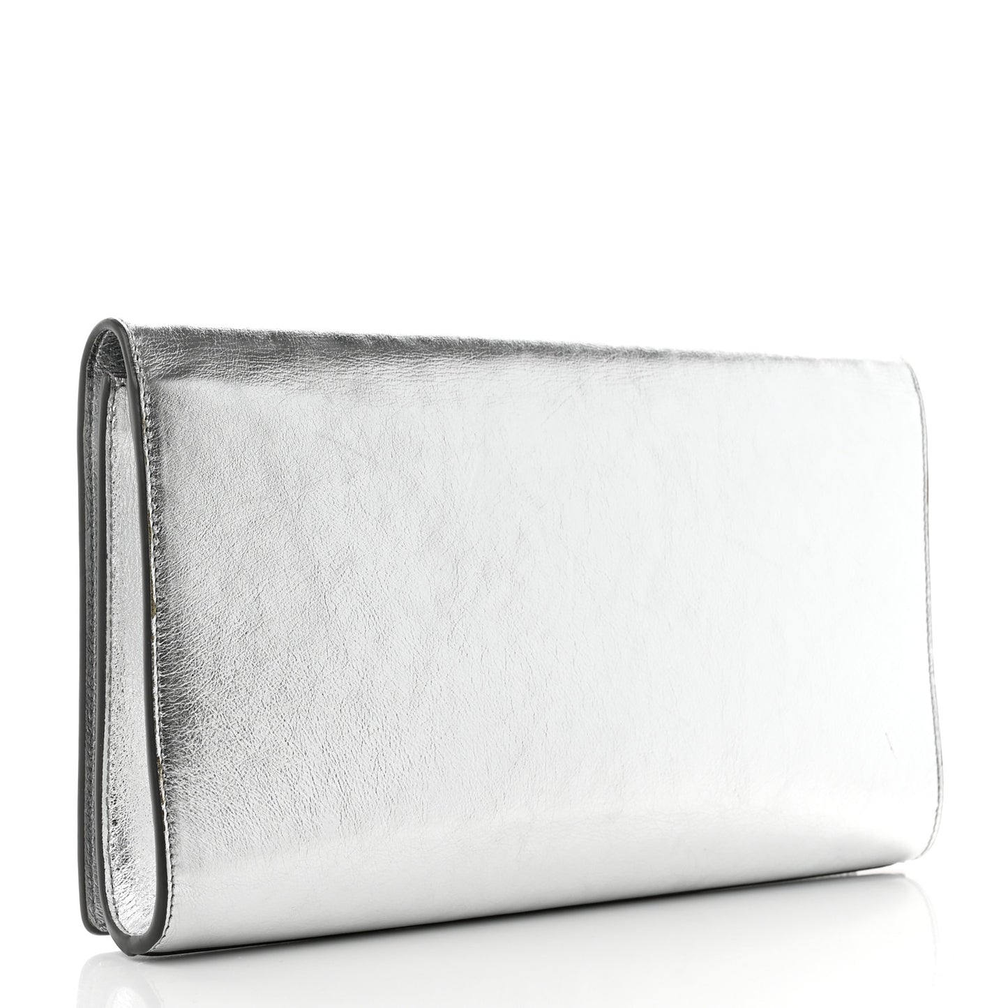 Metallic Calfskin Monogram Large Belle De Jour Clutch Silver