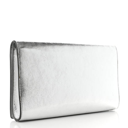 Saint Laurent Metallic Calfskin Monogram Large Belle De Jour Clutch Silver 3 of 8