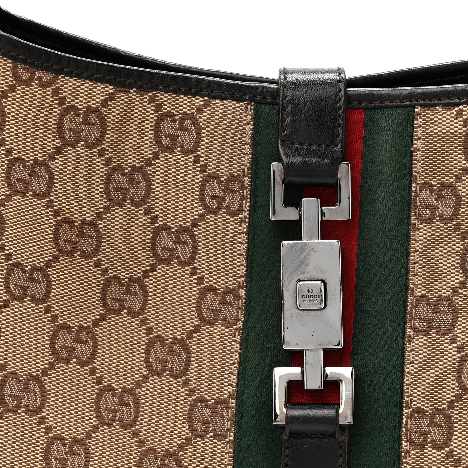 Gucci Monogram Web Jackie O Hobo Dark Brown 8 of 16
