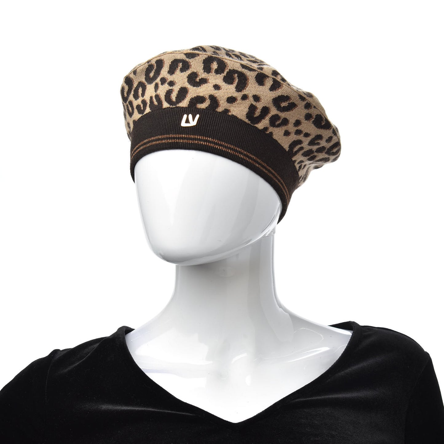 Cashmere Silk Leopard Beret