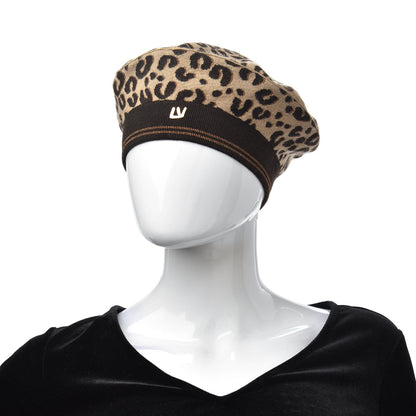 Louis Vuitton Cashmere Silk Leopard Beret 2 of 6