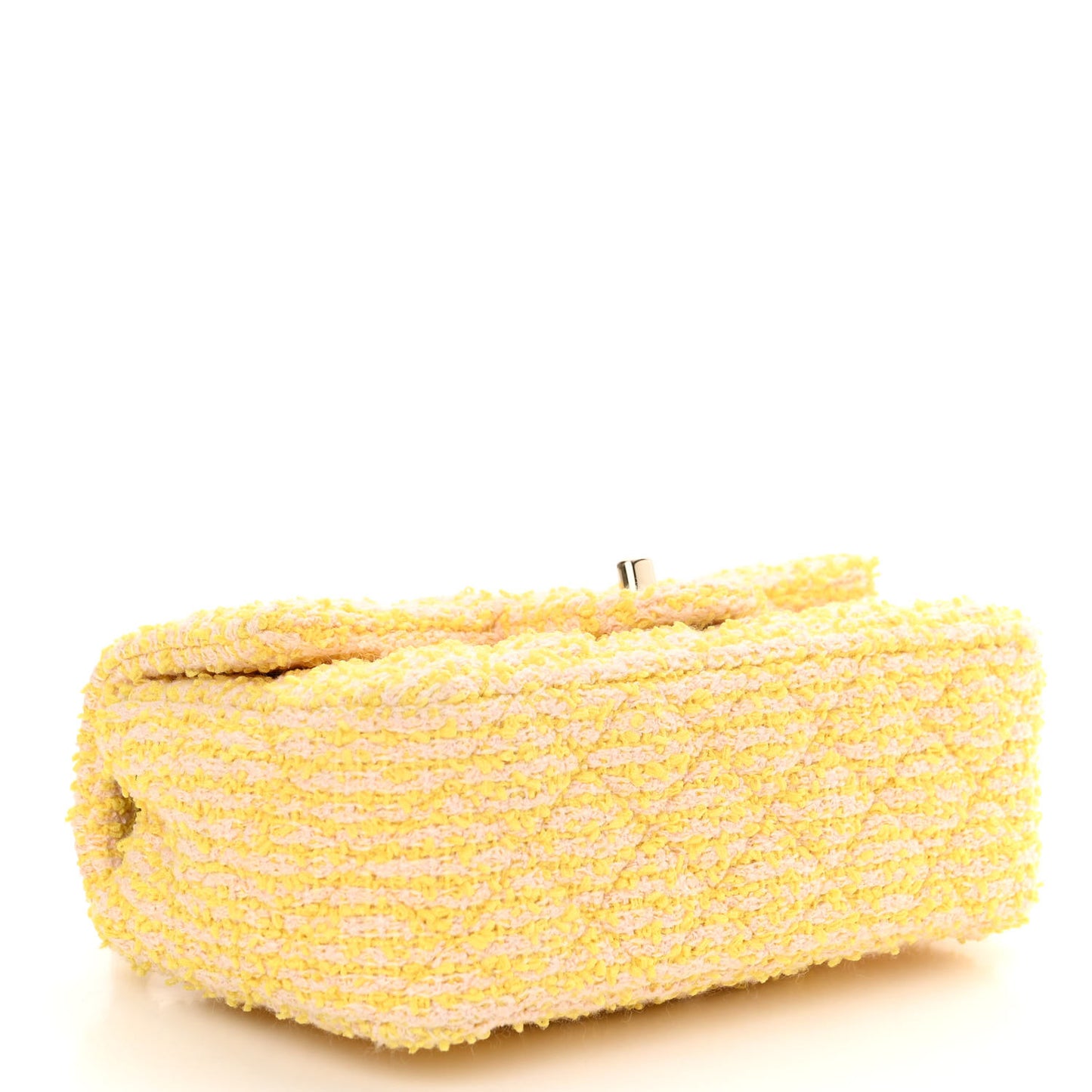 Tweed Quilted Mini Rectangular Flap Yellow Pink