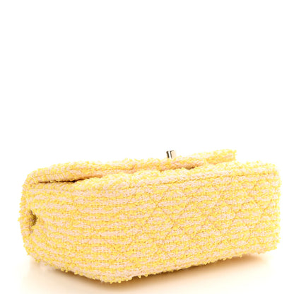 Chanel Tweed Quilted Mini Rectangular Flap Yellow Pink 4 of 10