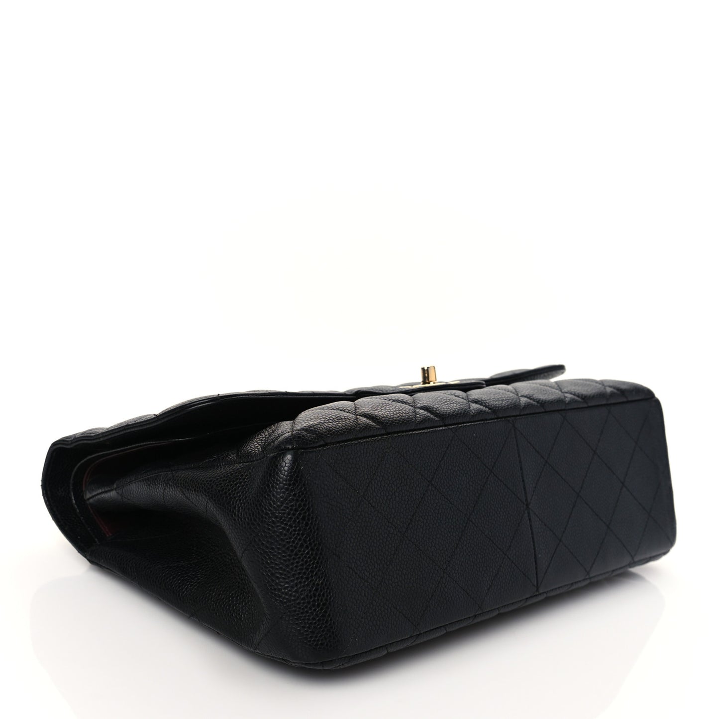 Caviar Quilted Jumbo Double Flap Black