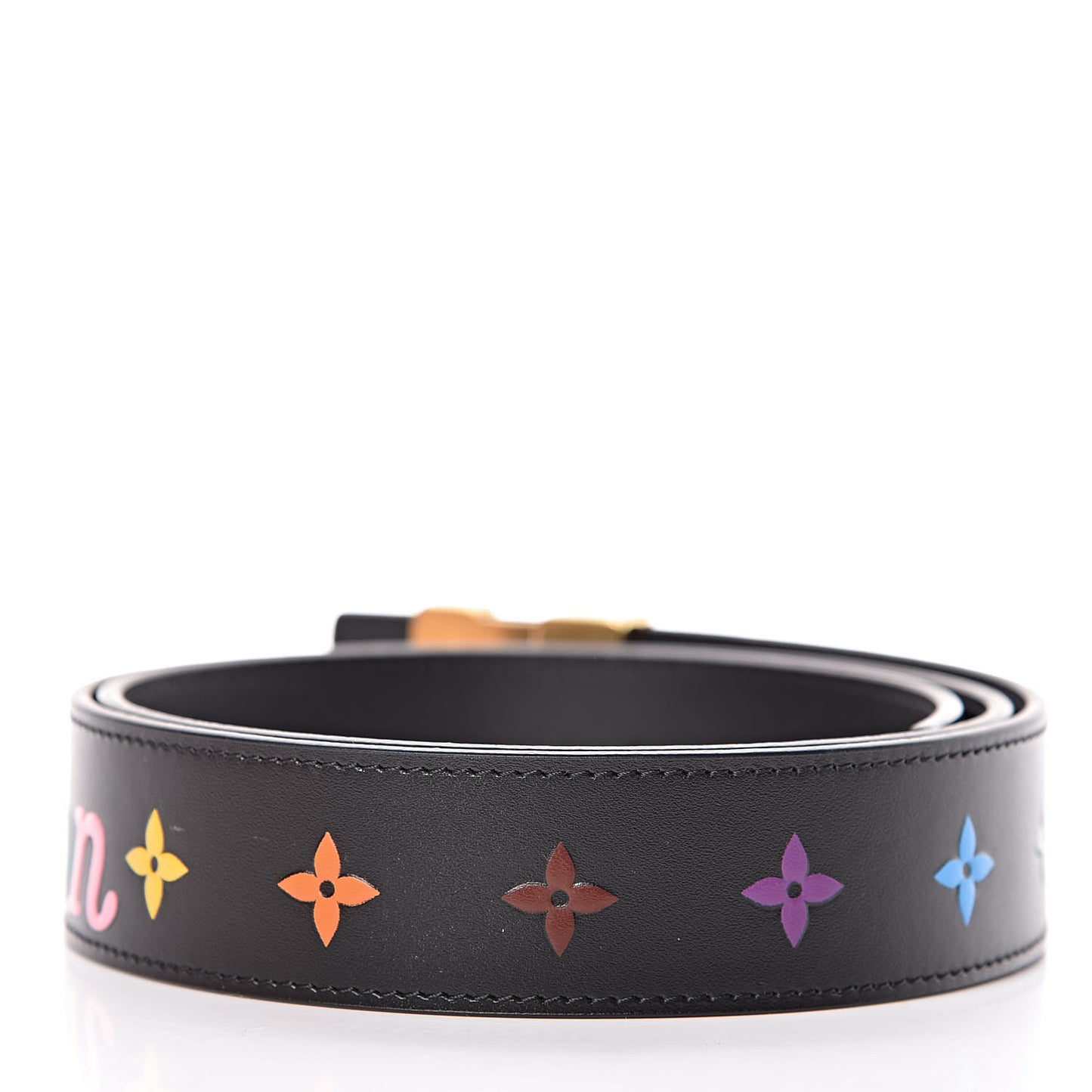 Calfskin 35mm LV New Wave Belt 90 36 Black