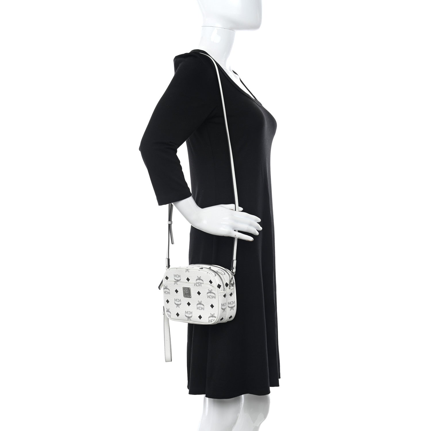 MCM Visetos Camera Crossbody Bag White 1 of 10