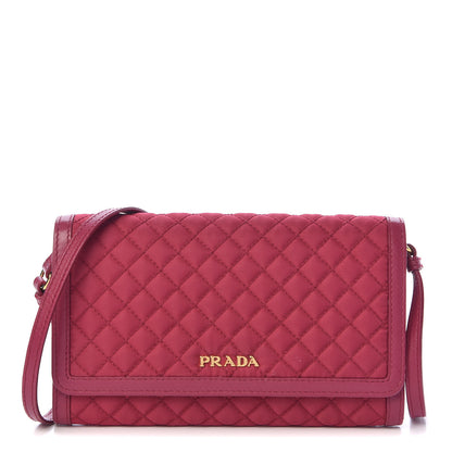 Prada Tessuto Quilted Mini Crossbody Wallet Ibisco 1 of 11