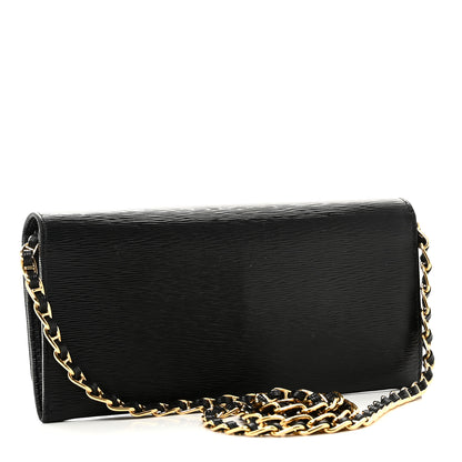 Prada Vitello Move Metal Oro Chain Wallet Black 4 of 10