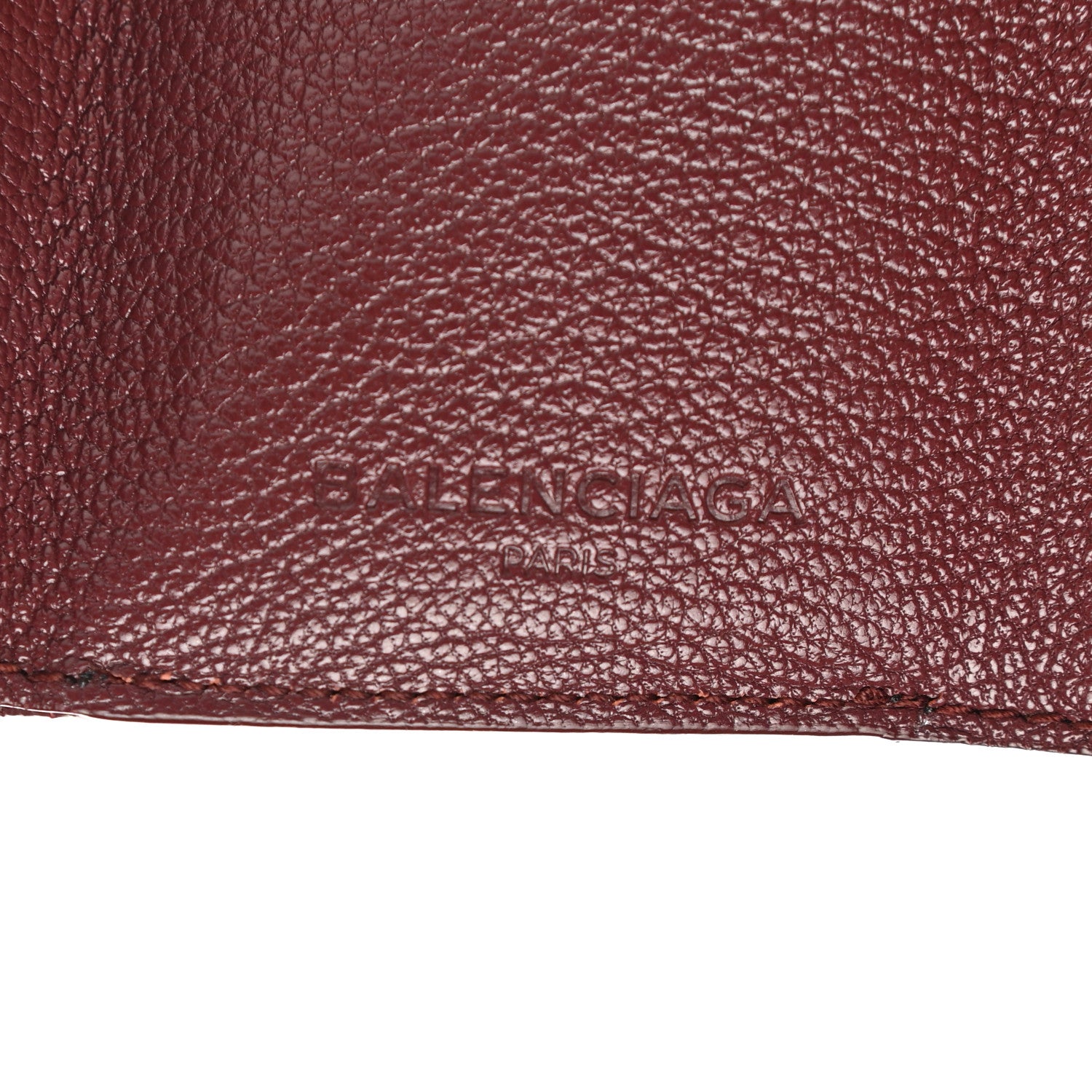 Balenciaga Chevre Gold Metallic Edge Hardware City Mini Wallet Bordeaux 7 of 8