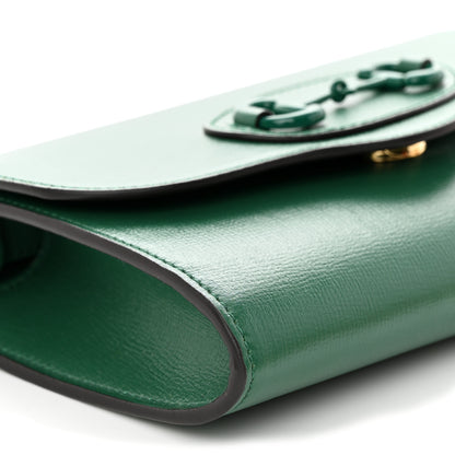 Gucci Azalea Calfskin Web Monochrome Mini Horsebit 1955 Chain Shoulder Bag Emerald 9 of 17