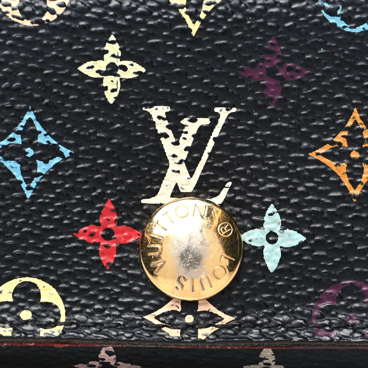 Monogram Multicolor Multicles 4 Key Holder Black Grenade