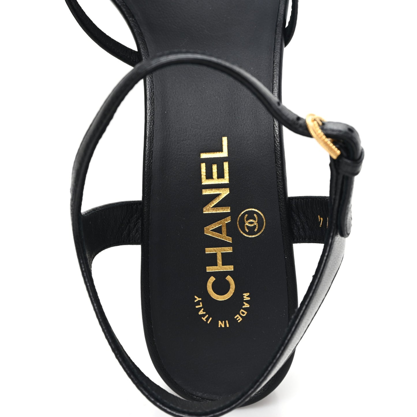 Lambskin Crystal CC Sandals 40 Black