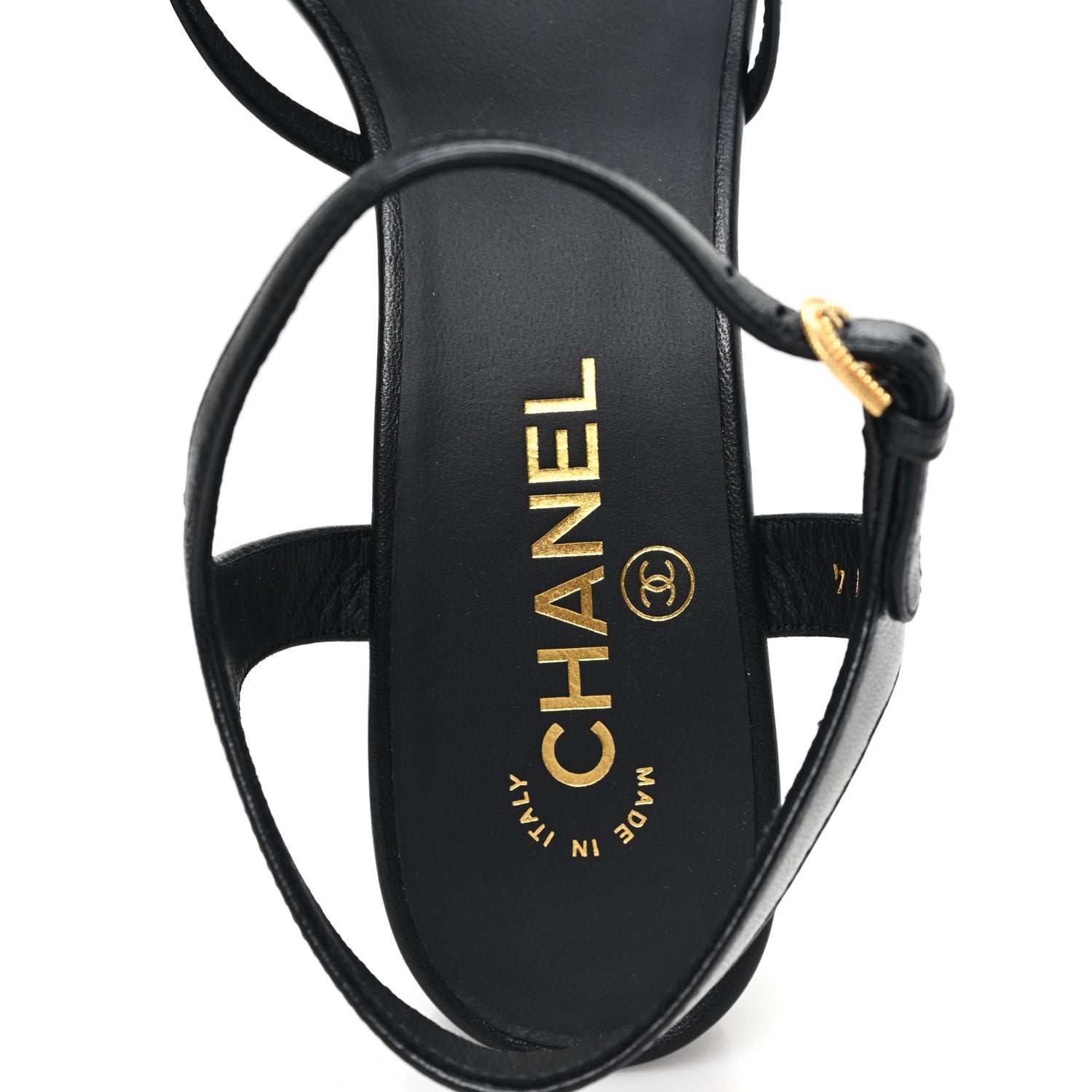 Chanel Lambskin Crystal CC Sandals 40 Black 8 of 10