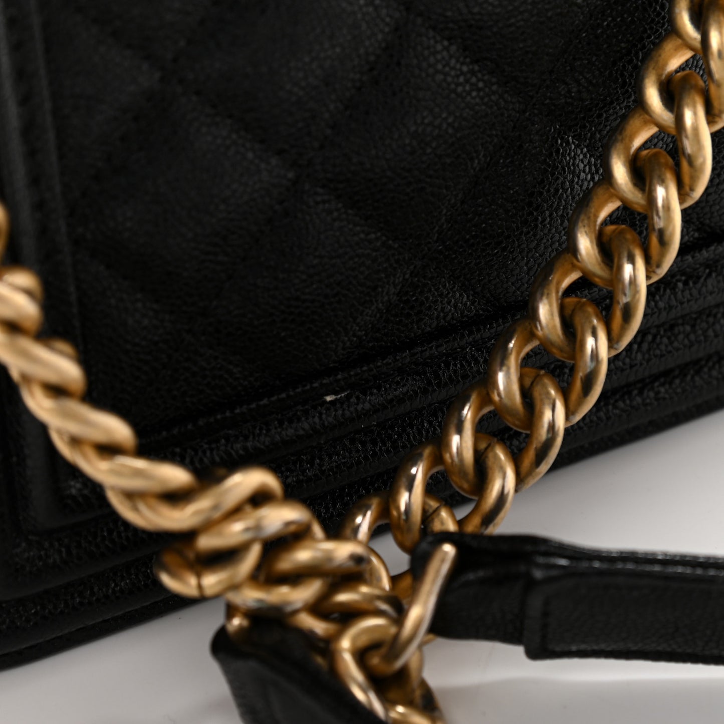 Caviar Quilted North South Boy Flap Black
