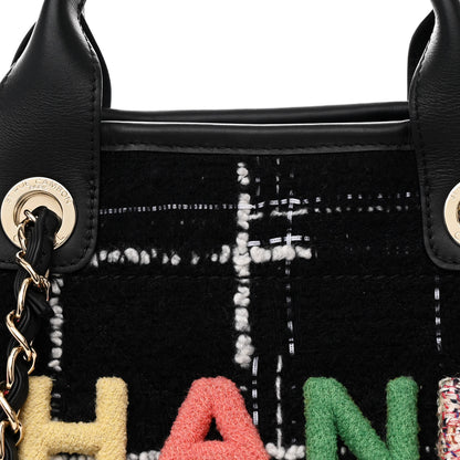 Chanel Tweed Medium Deauville Tote Black White Multicolor 10 of 12