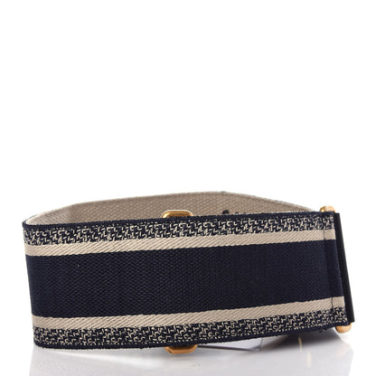 Christian Dior Canvas Embroidered Shoulder Strap Blue 2 of 5