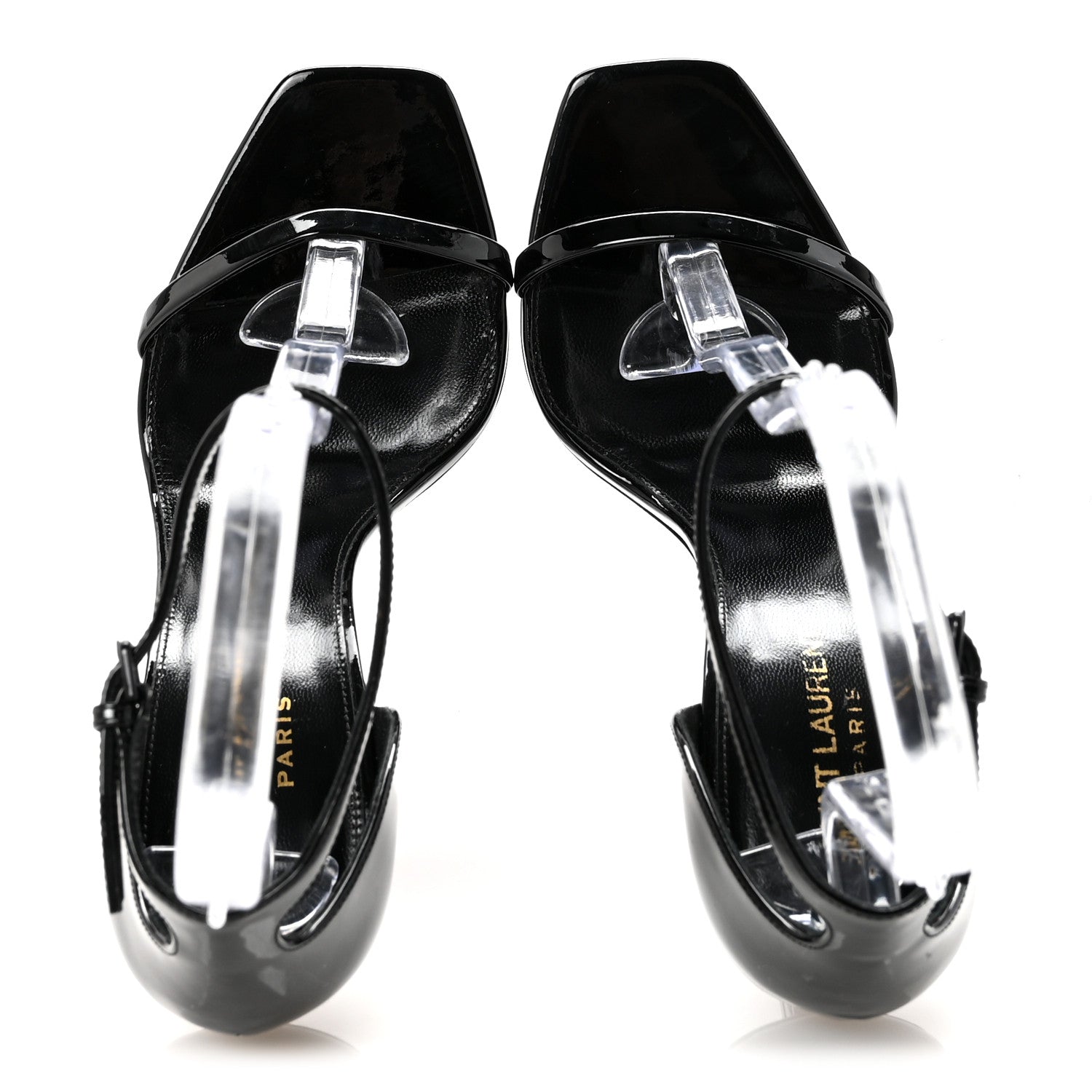 Saint Laurent Patent Calfskin Opyum 110 Sandals 38 Black 2 of 9