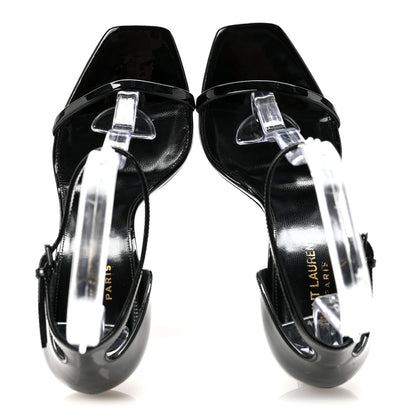 Saint Laurent Patent Calfskin Opyum 110 Sandals 38 Black 2 of 9