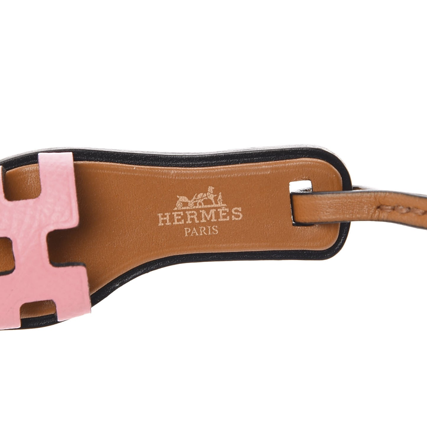 Epsom Butler Calfskin Hunter Oran Nano Bag Charm Rose Confetti Sable