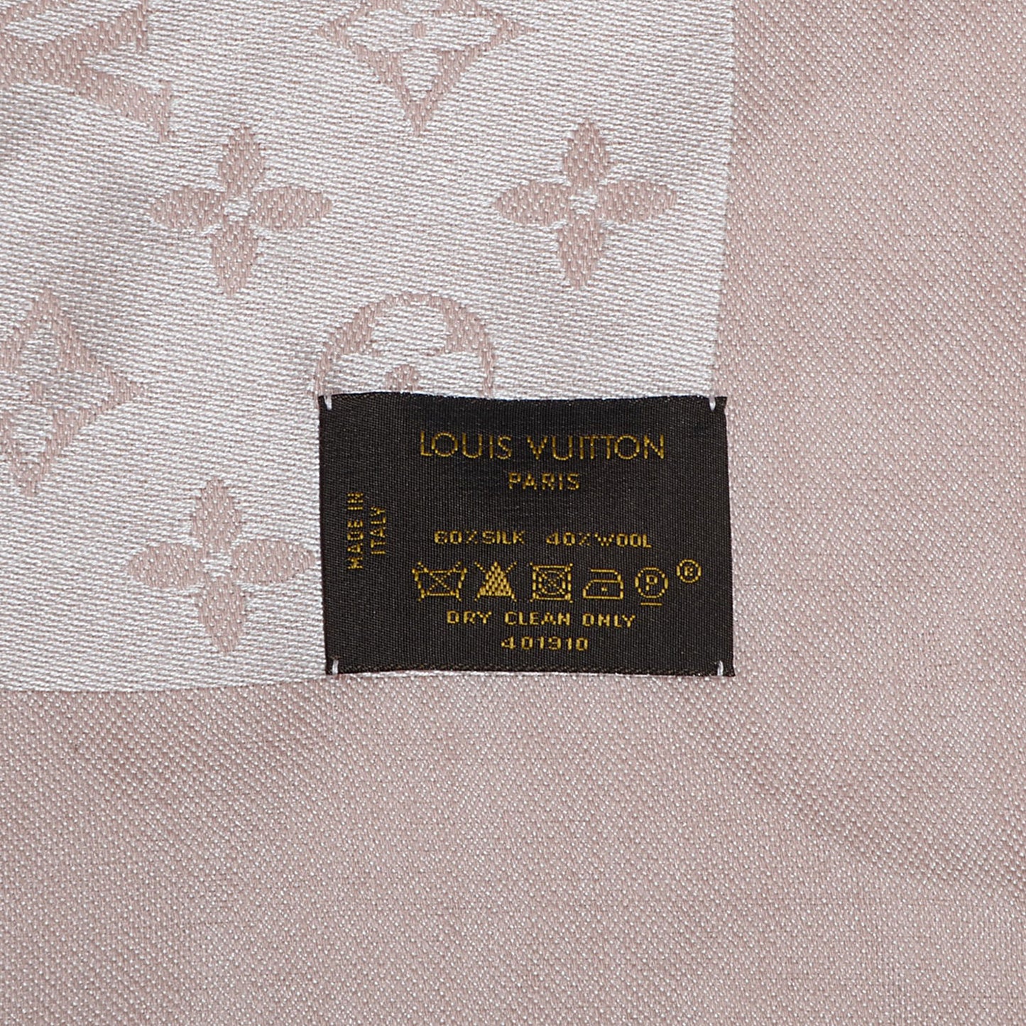 Silk Wool Monogram Denim Shawl Rose