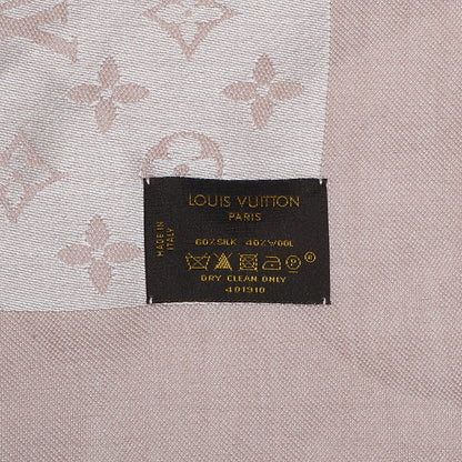 Louis Vuitton Silk Wool Monogram Denim Shawl Rose 5 of 5