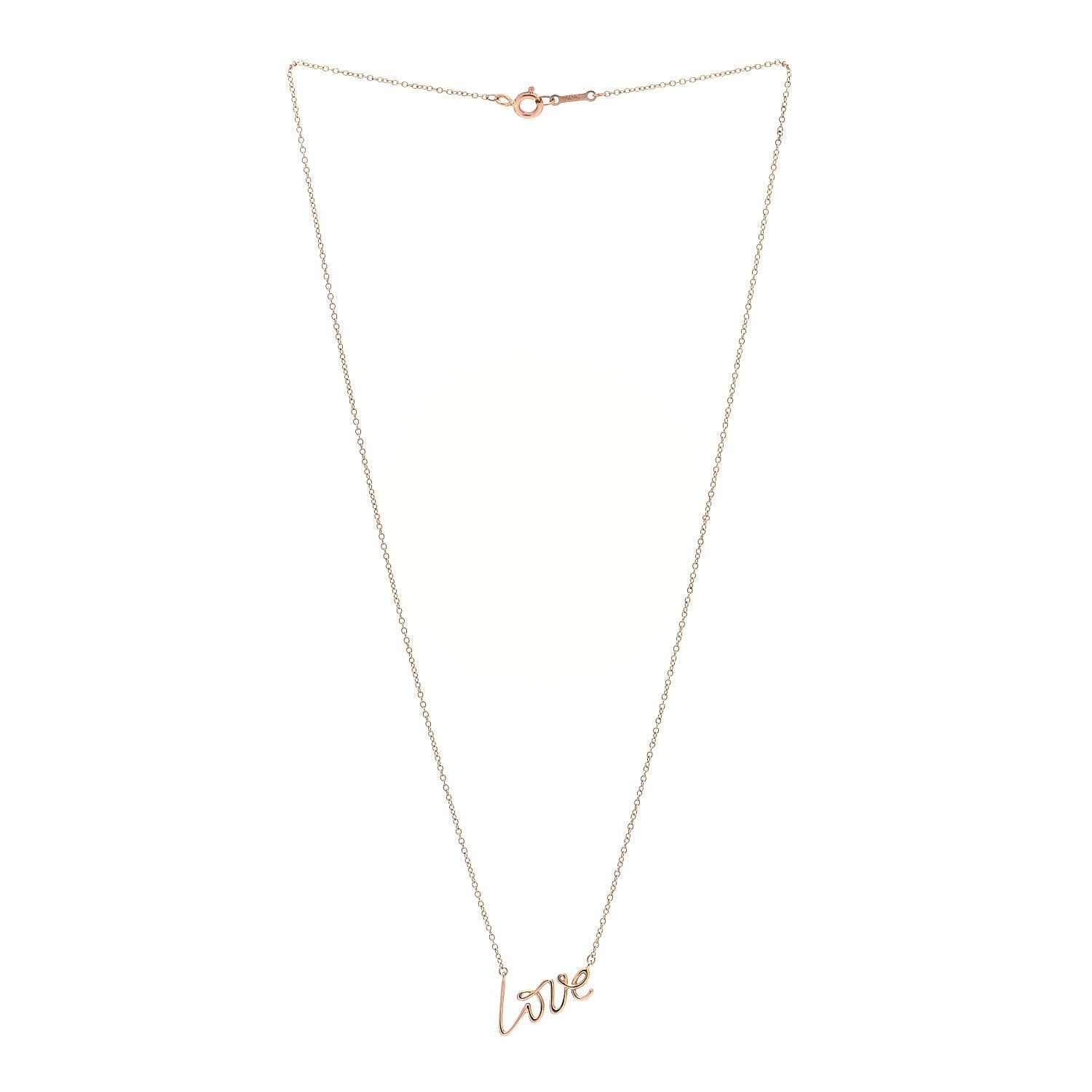 Tiffany 18K Rose Gold Paloma's Graffiti Love Pendant Necklace 2 of 4