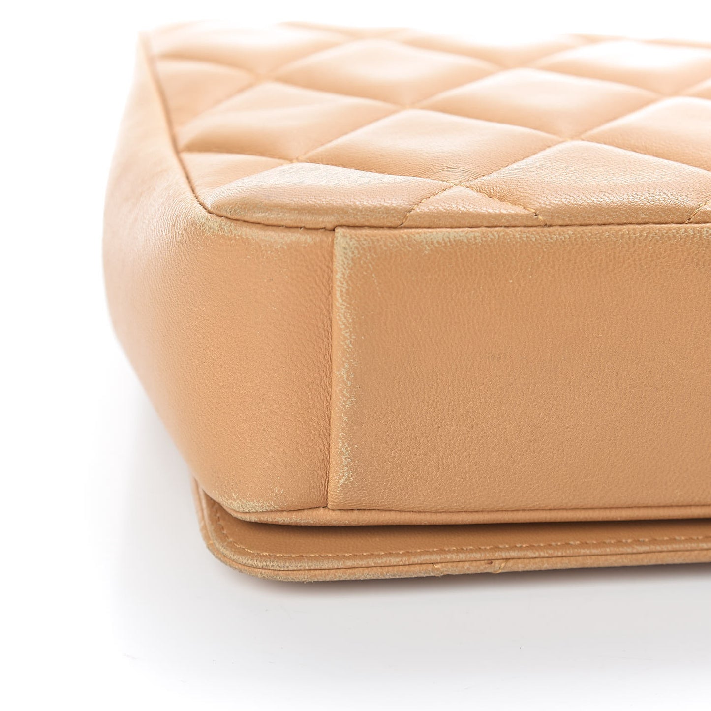 Lambskin Quilted Medium Diamond CC Flap Beige