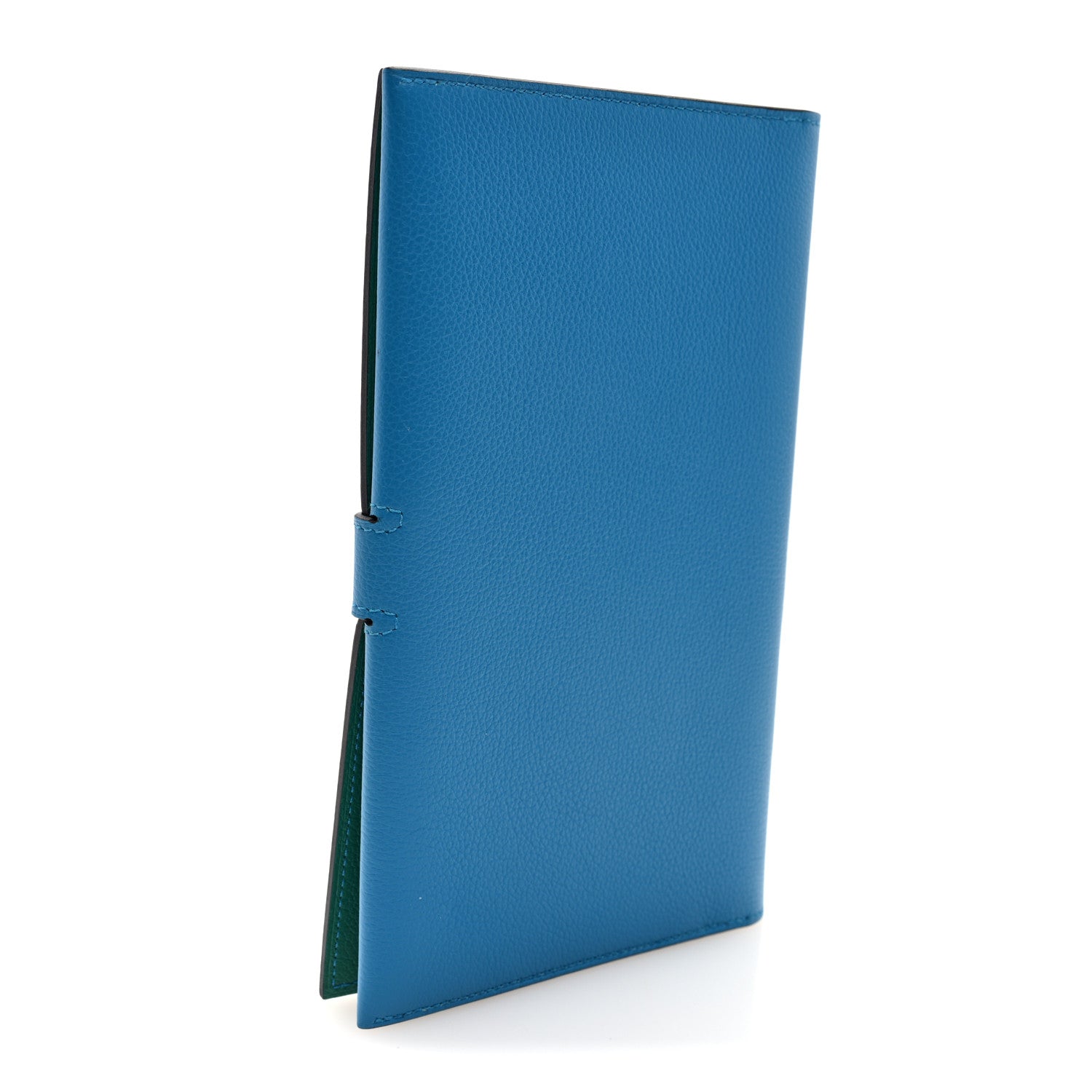 Hermes Evercolor Verso RMS Toutenmain Wallet Bleu Zanzibar Vert Vertigo 3 of 7