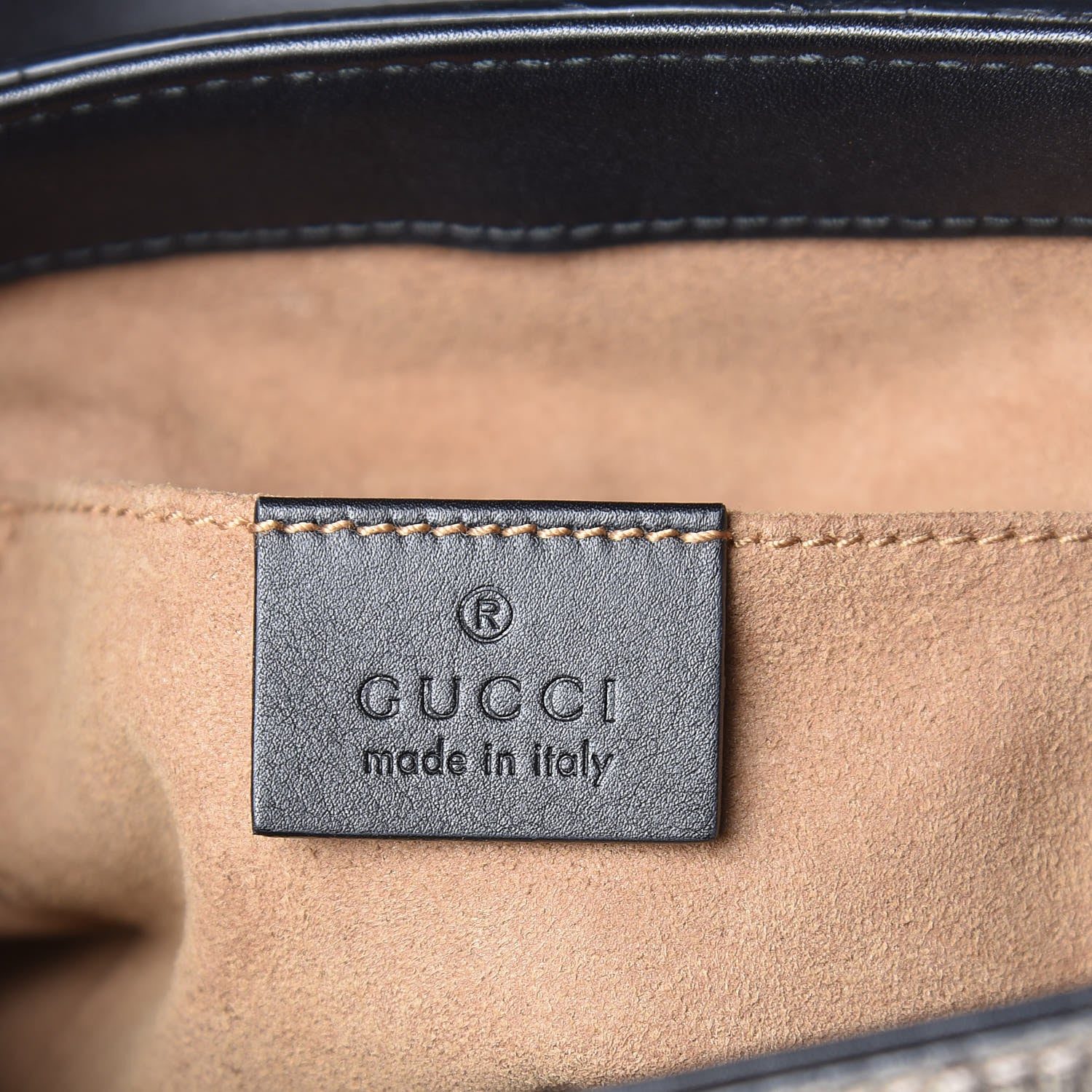 Gucci GG Supreme Monogram Calfskin Padlock Backpack Beige Cuir Black 6 of 9