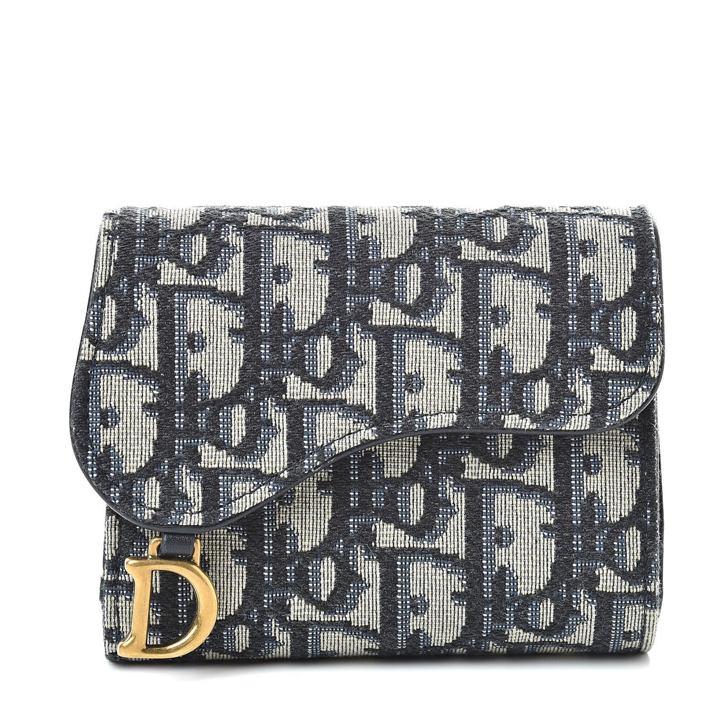 Oblique Saddle Card Holder Blue