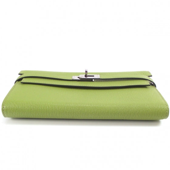 Hermes Clemence Kelly Longue Wallet Sage 4 of 9
