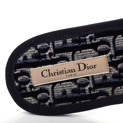 Christian Dior Velvet Oblique Chez Moi Sandal 39.5 Deep Blue 8 of 11