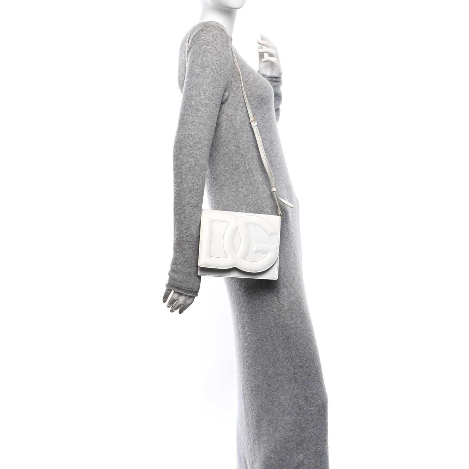 Dolce & Gabbana Calfskin DG Logo Flap Crossbody Bag White 2 of 12