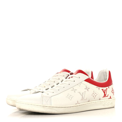 Louis Vuitton Calfskin Monogram Luxembourg Sneakers 10 Red White 4 of 9