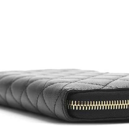 Chanel Caviar Quilted Large Zip Around Organizer Wallet Black 11 of 11