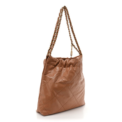 Chanel Shiny Calfskin Quilted Small Chanel 22 Beige 4 of 11