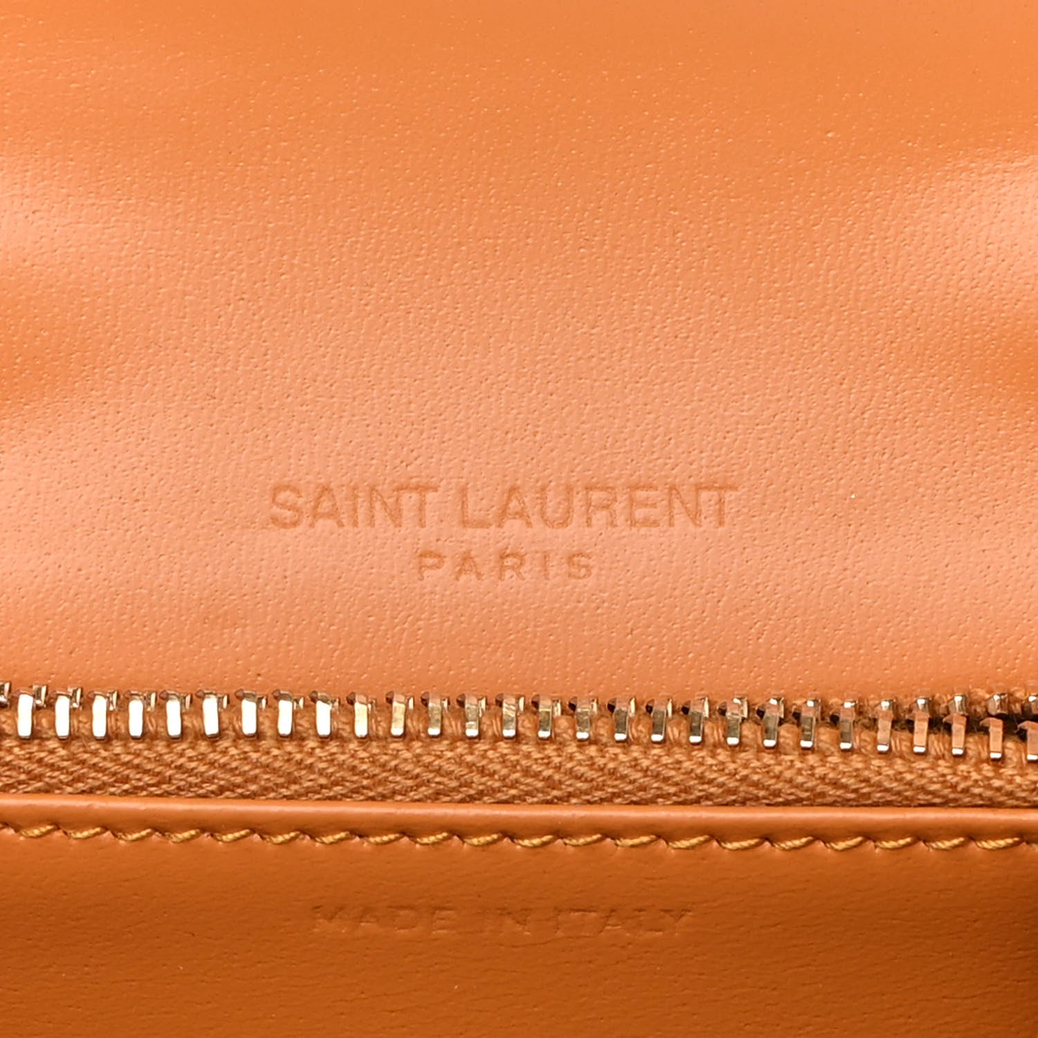 Saint Laurent Calfskin Monogram Chain Card Case Orange 6 of 12