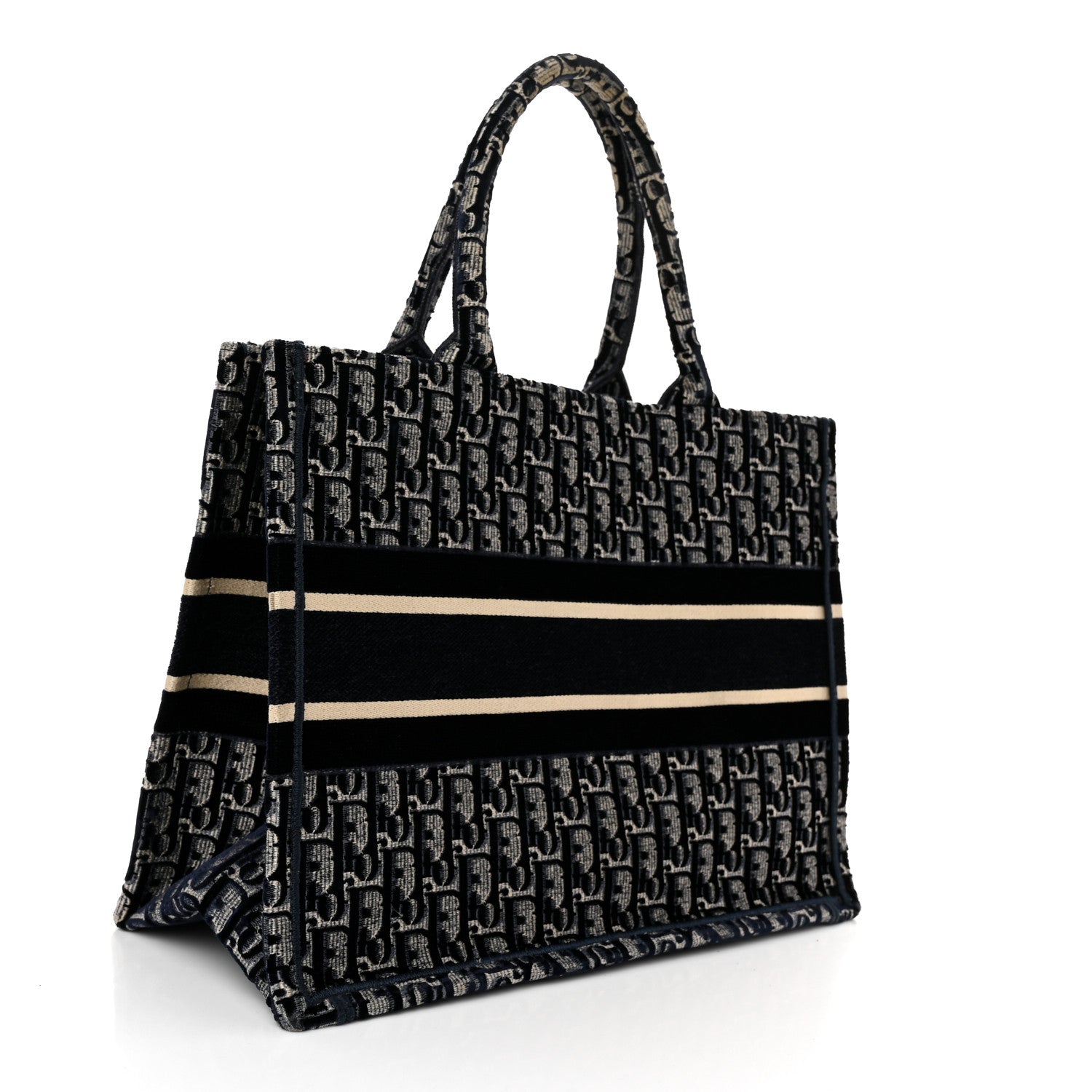 Christian Dior Oblique Velvet Medium Book Tote Blue Multicolor 3 of 12