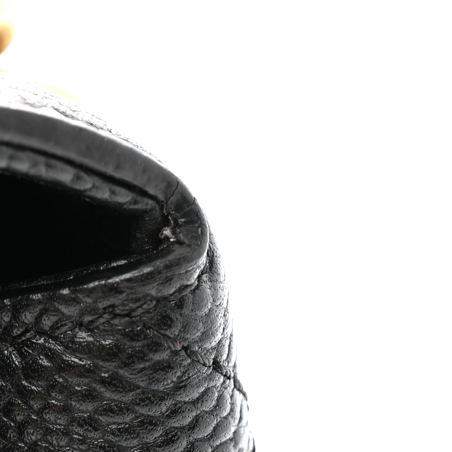 Caviar Diamond Stitched Small Top Handle Flap Black