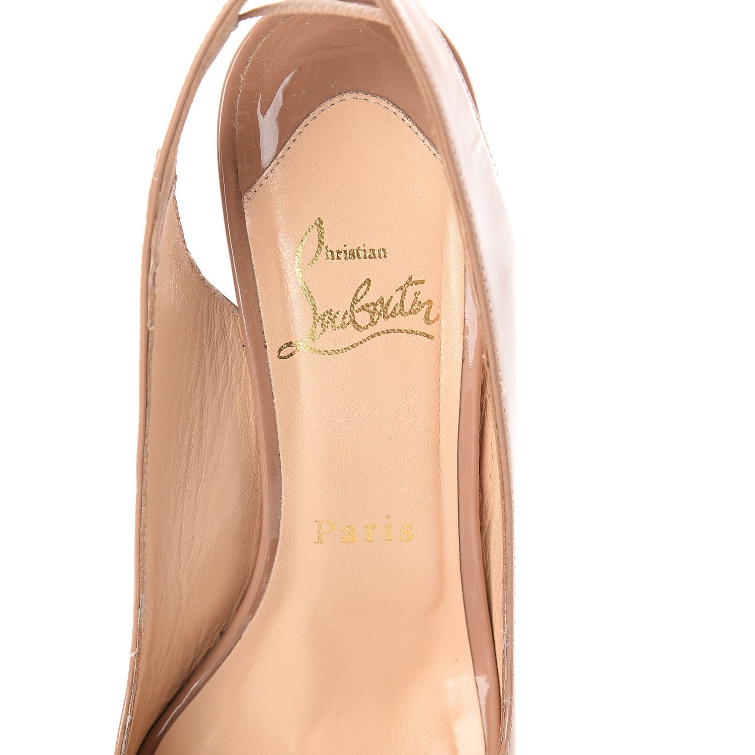 Christian Louboutin Patent Marpoil Slingback Platform Sandals 37 Nude 5 of 7