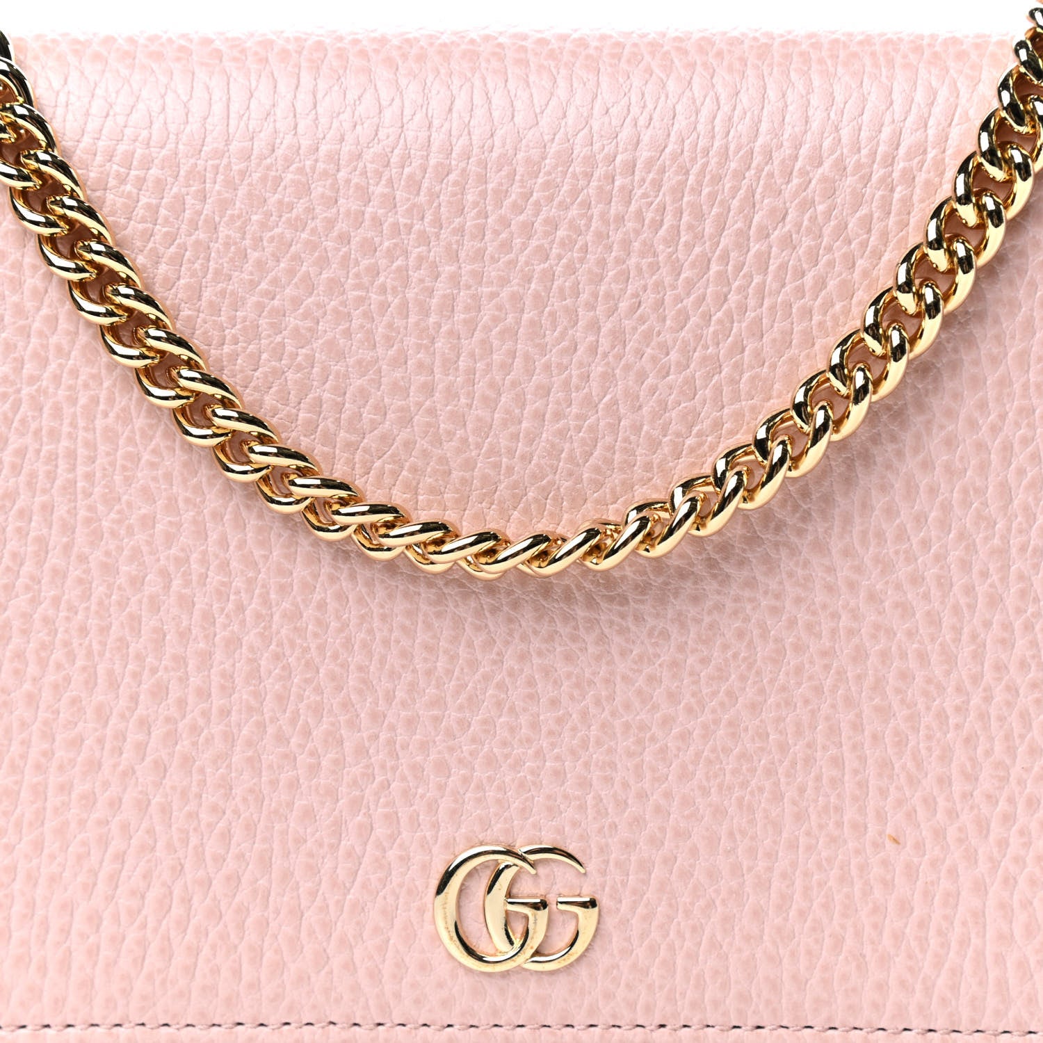 Gucci Dollar Calfskin Mini GG Marmont Chain Wallet Perfect Pink 7 of 8