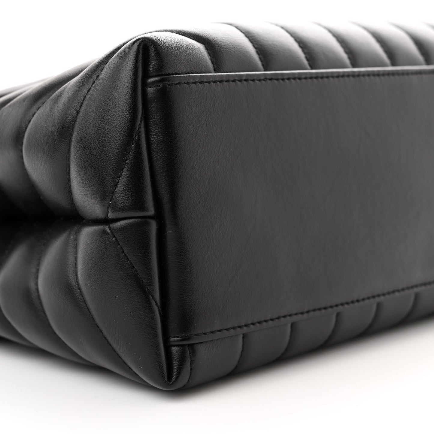 Calfskin Y Quilted Monogram Medium Loulou Chain Satchel Black