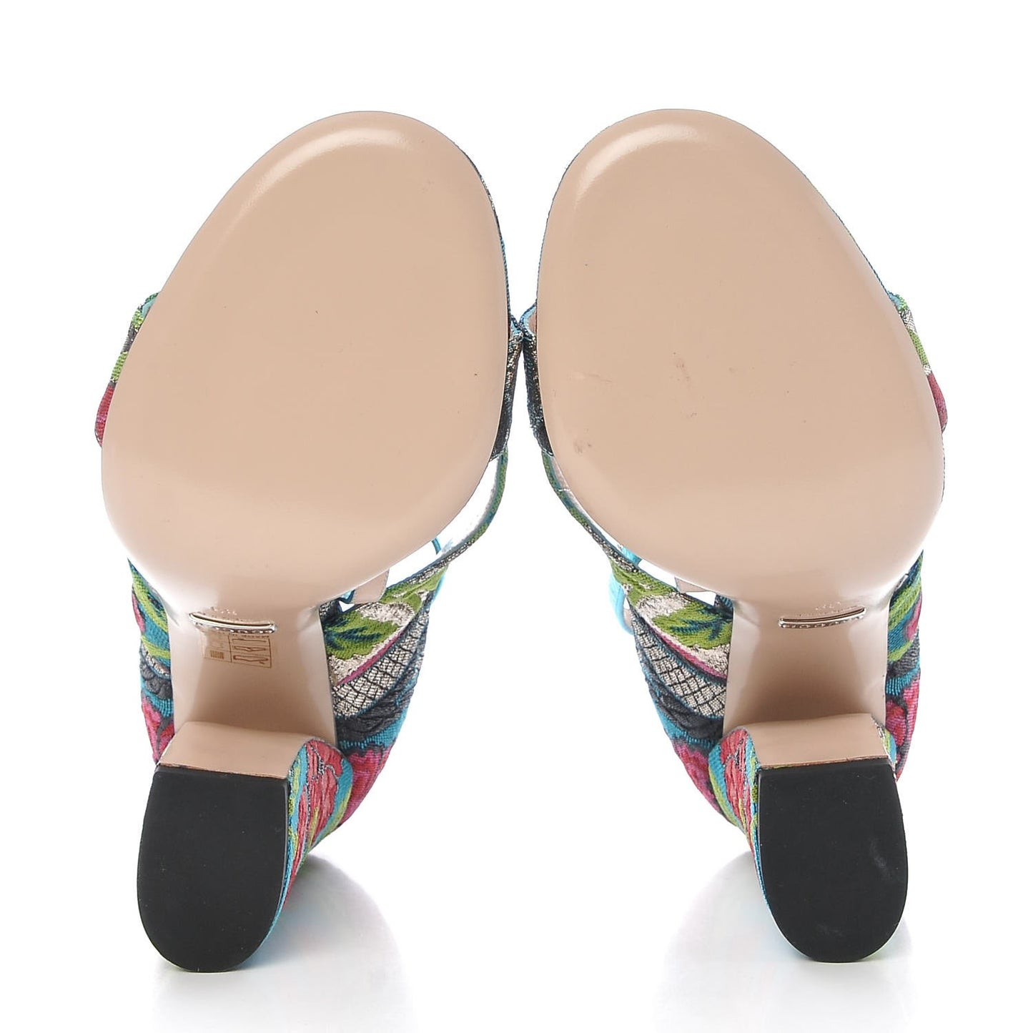 Brocade Floral Dionysus T-Strap High Heel Sandals 39 Multicolor