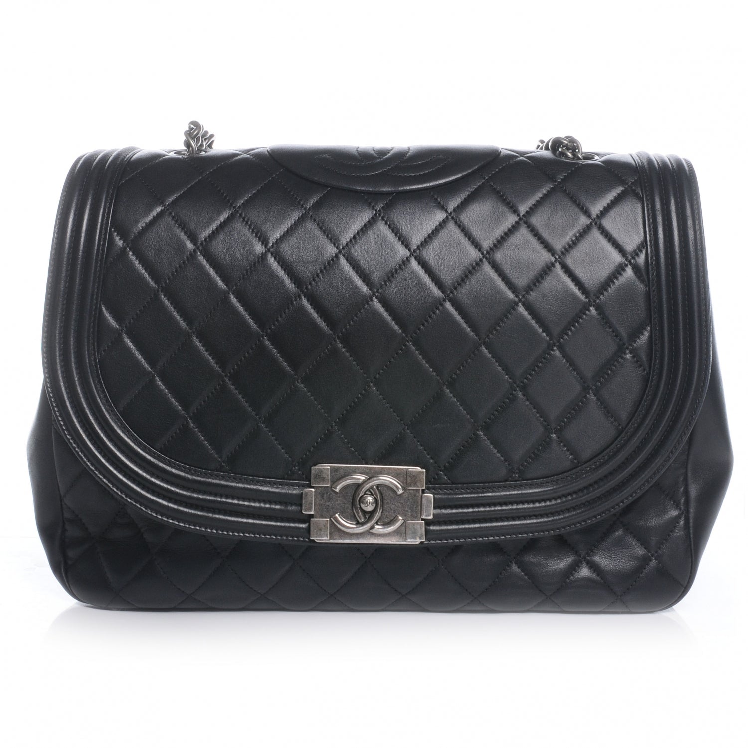 Chanel Lambskin Quilted Large Antik Boy Flap Black 1 of 6